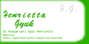 henrietta gyuk business card